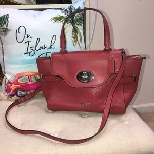 Coach Dark Peach Satchel Leather Tote/Crossbody Bag